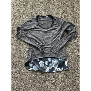 Lululemon Athletica Tops | Lululemon Layered Long Sleeve Tee Sz 6/8 Thumbhole